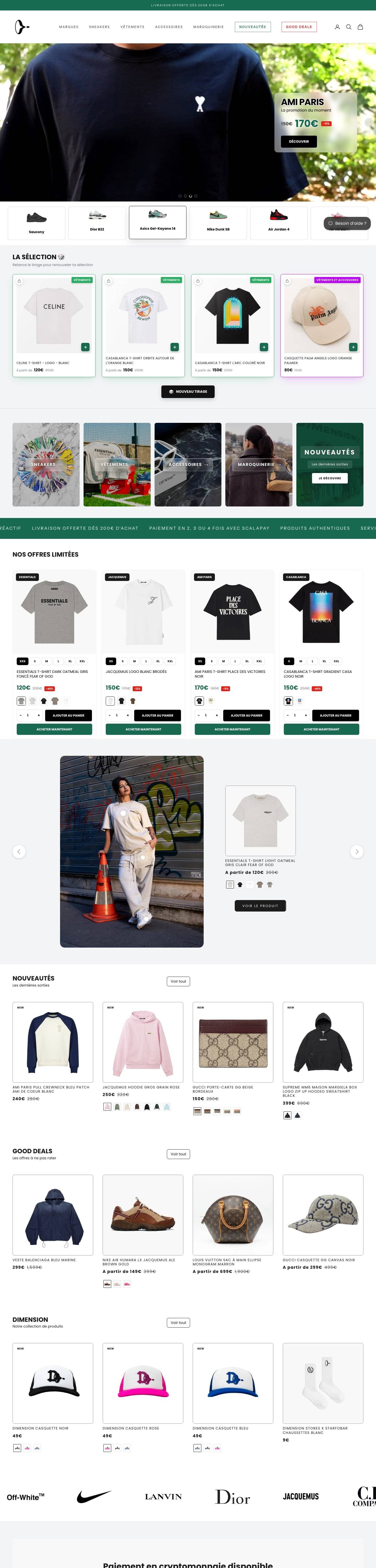 Dimension Stores · Accueil